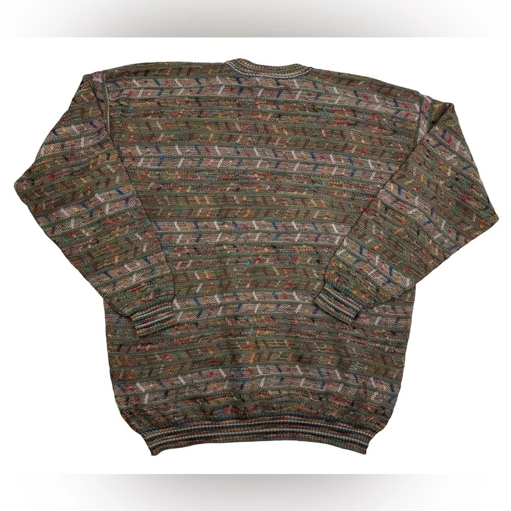 Vtg 90’s Tundra Knit Sweater Mens XL Colorful Coogi Style Rare Crosby Vintage